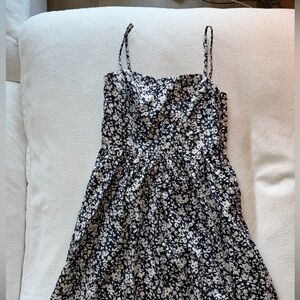 & Other Stories Dark Blue/White floral maxi print dress Size 2